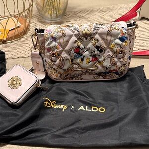 Aldo Disney Crossbody Bag - White and Gold